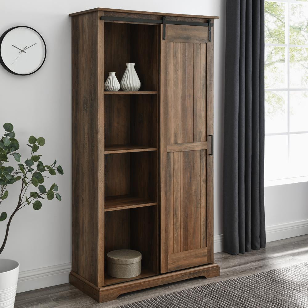 Tall reclaimed wood storage cabinet deals