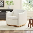 thumbnail image 1 of Walker Edison Modern Farmhouse Easy Assembly Linen Accent Chair, Cream, 1 of 15