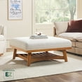 thumbnail image 1 of Walker Edison Modern Farmhouse Easy Assembly Linen Large Ottoman, Cream, 1 of 15