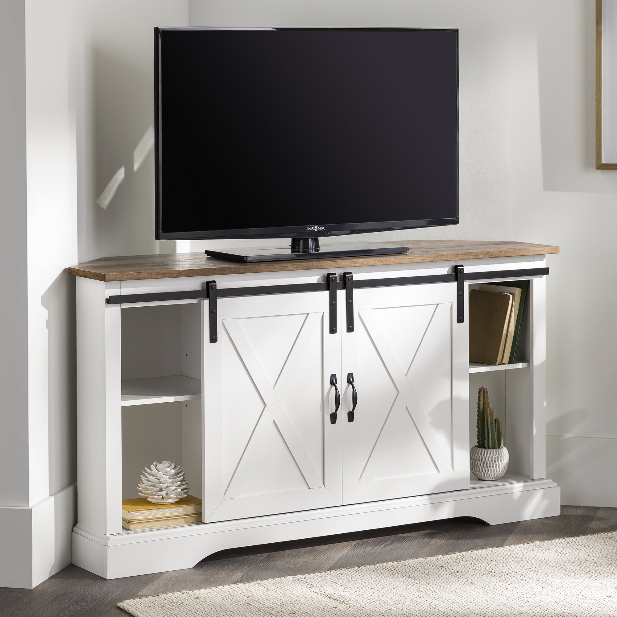 Whalen allston barn door 2024 corner tv stand