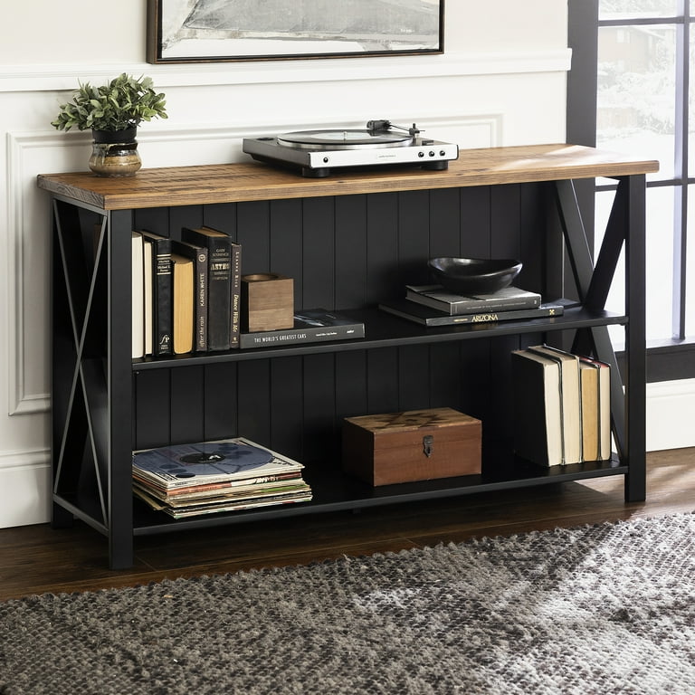White reclaimed barnwood farmhouse console deals table