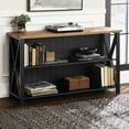 thumbnail image 1 of Walker Edison Modern Farmhouse Solid Wood Storage Console Table, Black/Reclaimed Barnwood, 1 of 17