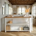 thumbnail image 1 of Walker Edison Modern Farmhouse Solid Wood Storage Console Table, White/Reclaimed Barnwood, 1 of 16