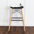 Walker Edison Modern Faux Leather Bar Stool, Black