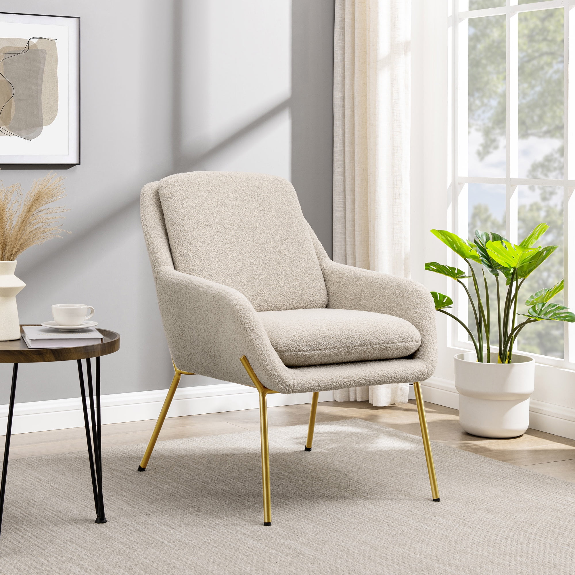 Cream boucle chair new arrivals
