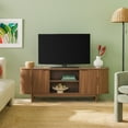 thumbnail image 1 of Walker Edison Modern Reeded 60” TV Stand with Open Storage - Mocha, 1 of 22