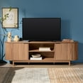 thumbnail image 1 of Walker Edison Modern Reeded 70” TV Stand with Open Storage - Mocha, 1 of 12
