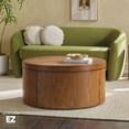 thumbnail image 1 of Walker Edison Modern Easy Assembly Oak Veneer Coffee Table, Medium Brown Oak, 1 of 14