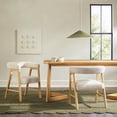 thumbnail image 1 of Walker Edison Modern Solid Wood Curved Dining Chair with Boucle, Set of 2, Ivory, 1 of 12