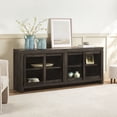 thumbnail image 1 of Walker Edison Modern Window Pane TV Stand/Sideboard with Sliding Doors, Black Oak, 1 of 17
