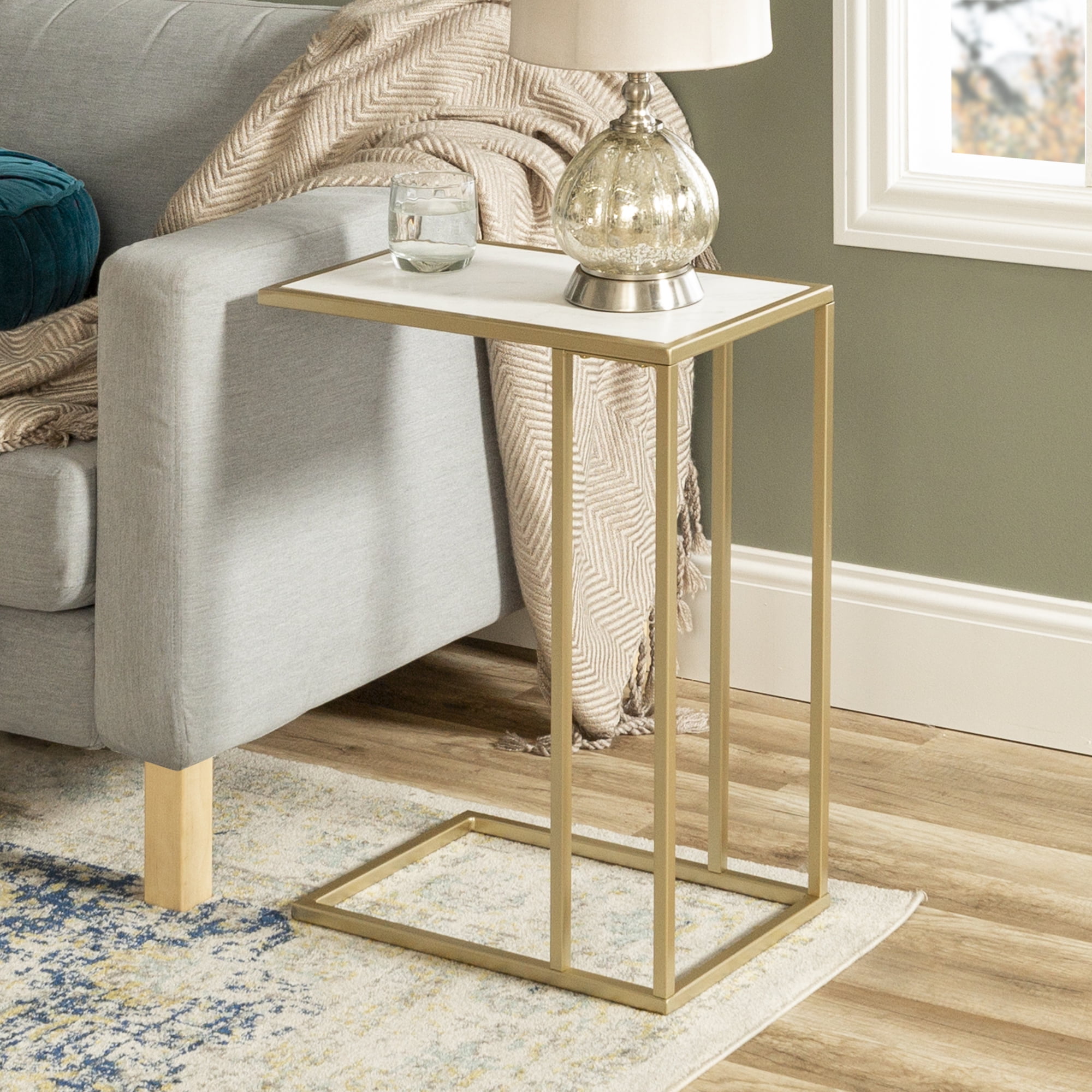Faux marble c table discount