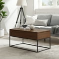 thumbnail image 1 of Walker Edison Modern Wood and Metal Lift-Top Coffee Table, Dark Walnut, 1 of 10