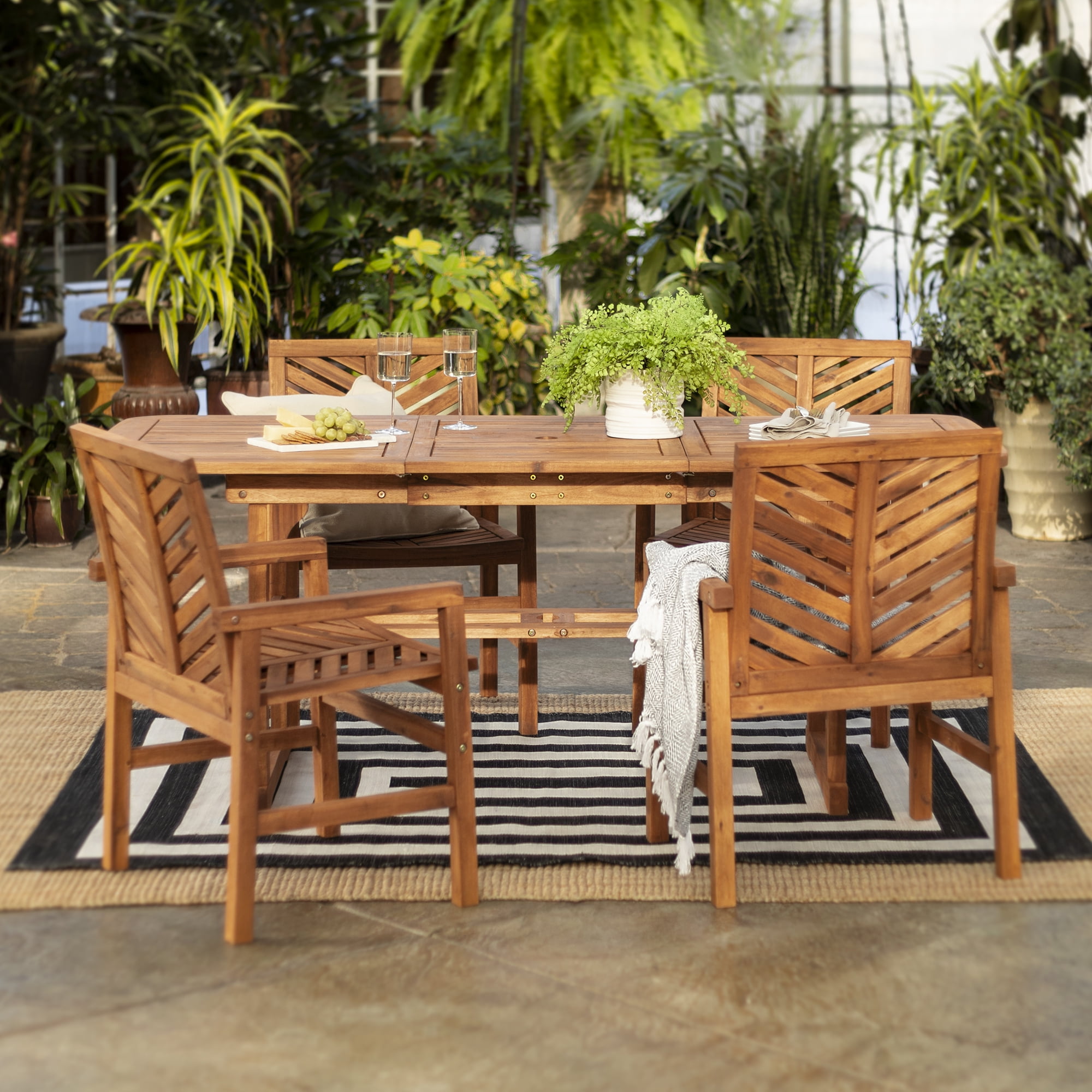 Walker Edison Outdoor Patio Dining Set, 5 Piece, Multiple Colors and ...