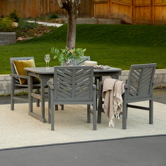 Walker Edison Outdoor Patio Dining Set, 5 Piece, Multiple Colors and Styles
