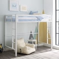 thumbnail image 1 of Walker Edison Premium Deluxe Twin Metal Loft Bed, White, 1 of 8