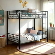 MANOR PARK Walker Edison Premium Traditional Twin Metal Loft Bed, Black