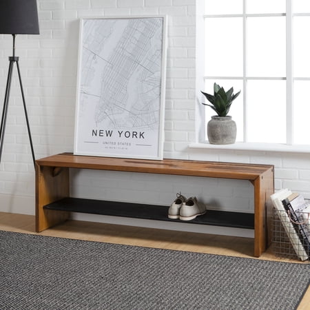 Walker Edison Roastam Storage Bench, Brown