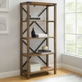 thumbnail image 1 of Walker Edison Rustic Industrial 4-Shelf Bookshelf, Reclaimed Barnwood, 1 of 9
