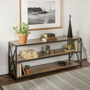 MANOR PARK Walker Edison Rustic Metal 3-Shelf Bookcase, Barnwood