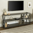 thumbnail image 1 of Walker Edison Rustic Metal 3-Shelf Bookcase, Slate Grey/Black Metal, 1 of 15