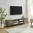 thumbnail image 1 of Walker Edison Rustic Open and Closed Storage TV stand for TVs up to 80”, Grey Wash, 1 of 11