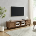 thumbnail image 1 of Walker Edison Rustic Open and Closed Storage TV stand for TVs up to 80”, Rustic Oak, 1 of 12