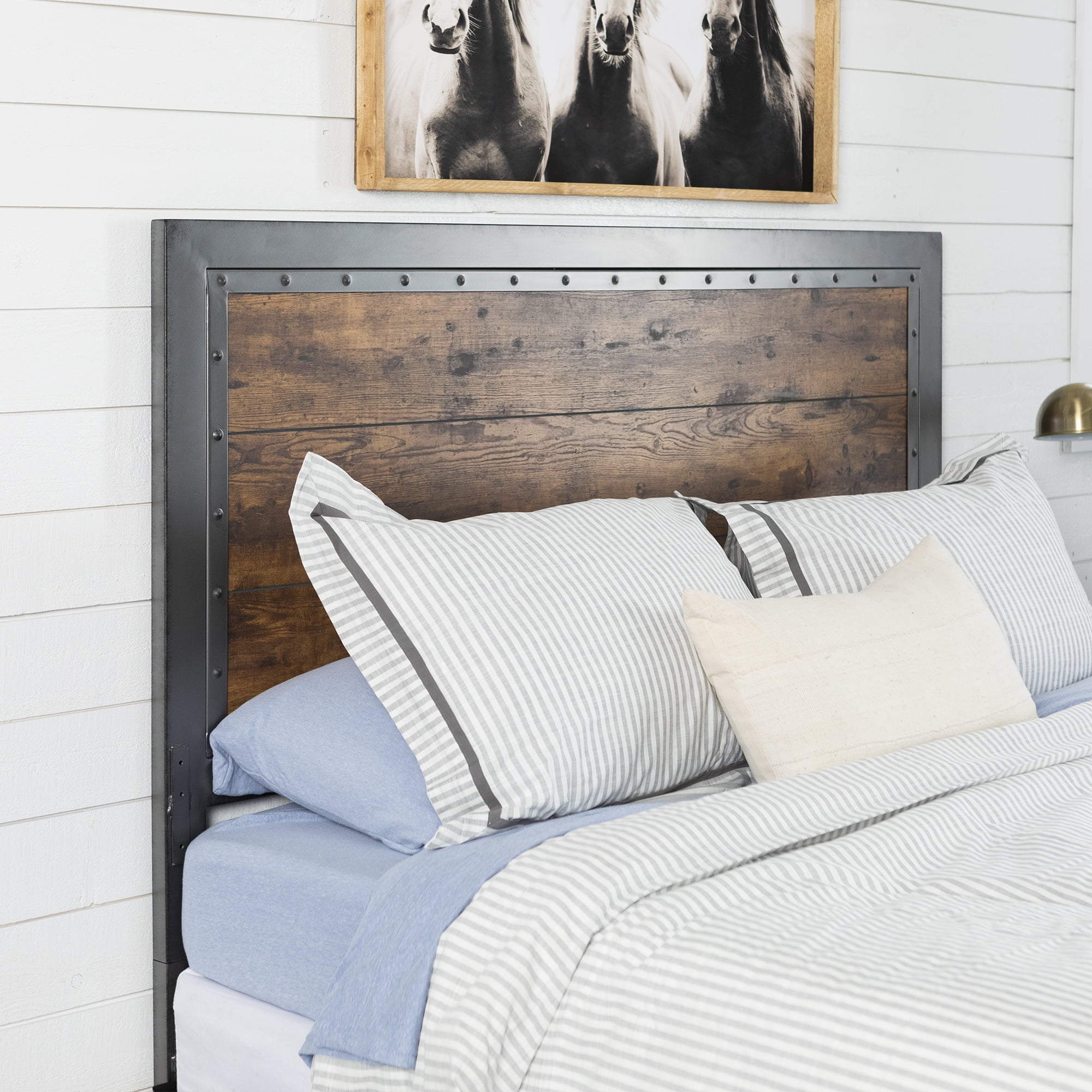 Santiago Riveted Plank Queen Size Headboard by River Street Designs