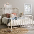 thumbnail image 1 of Walker Edison Scarlett Boho Farmhouse Antiqued White Metal Pipe Queen Bed, White, 1 of 16
