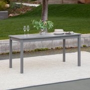Walker Edison Simple Solid Wood Patio Dining Table -Gray Wash