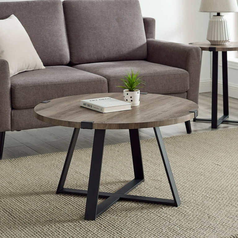 Walker Edison Slate Wrap Leg Coffee Table Grey Wash Walmart