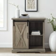 thumbnail image 1 of Walker Edison Sliding Barn Door Accent Cabinet, Grey Wash, 1 of 9