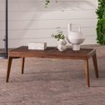 Walker Edison Solid Wood Slatted Outdoor Coffee Table, Dark Brown - Walmart.com