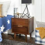 Walker Edison Sonoma 2-Drawer Nightstand, Walnut