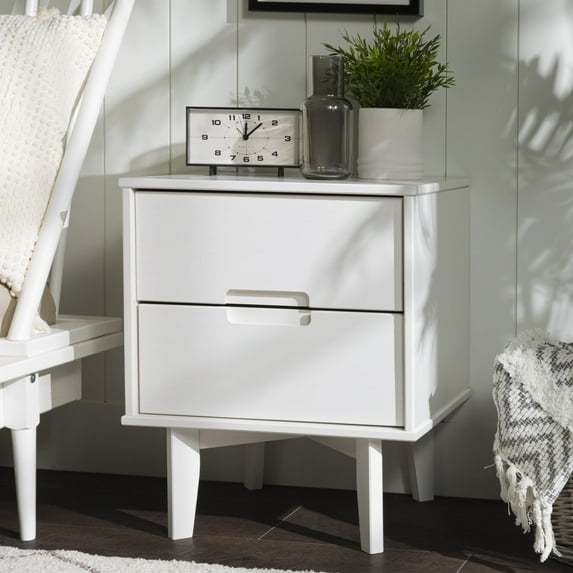 Walker Edison Sonoma 2-Drawer Nightstand, White