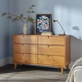 thumbnail image 1 of Walker Edison Sonoma 6-Drawer Solid Wood Caramel Dresser, 1 of 16