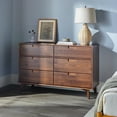 thumbnail image 1 of Walker Edison Sonoma 6-Drawer Solid Wood Dresser, Walnut, 1 of 16
