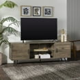thumbnail image 1 of Walker Edison Thea Mid-Century Two-Door TV Stand for TVs up to 80", Slate, 1 of 24