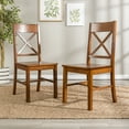 thumbnail image 1 of Walker Edison Traditional Wood Dining Chair, Set of 2, Antique Brown, 1 of 11