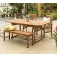 thumbnail image 1 of Walker Edison Transitional Boho 4 Piece Patio Outdoor Dining Set, Brown, 1 of 8
