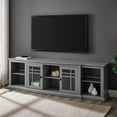 thumbnail image 1 of Walker Edison Transitional Glass-Door TV Stand for TVs up to 90", Grey, 1 of 12