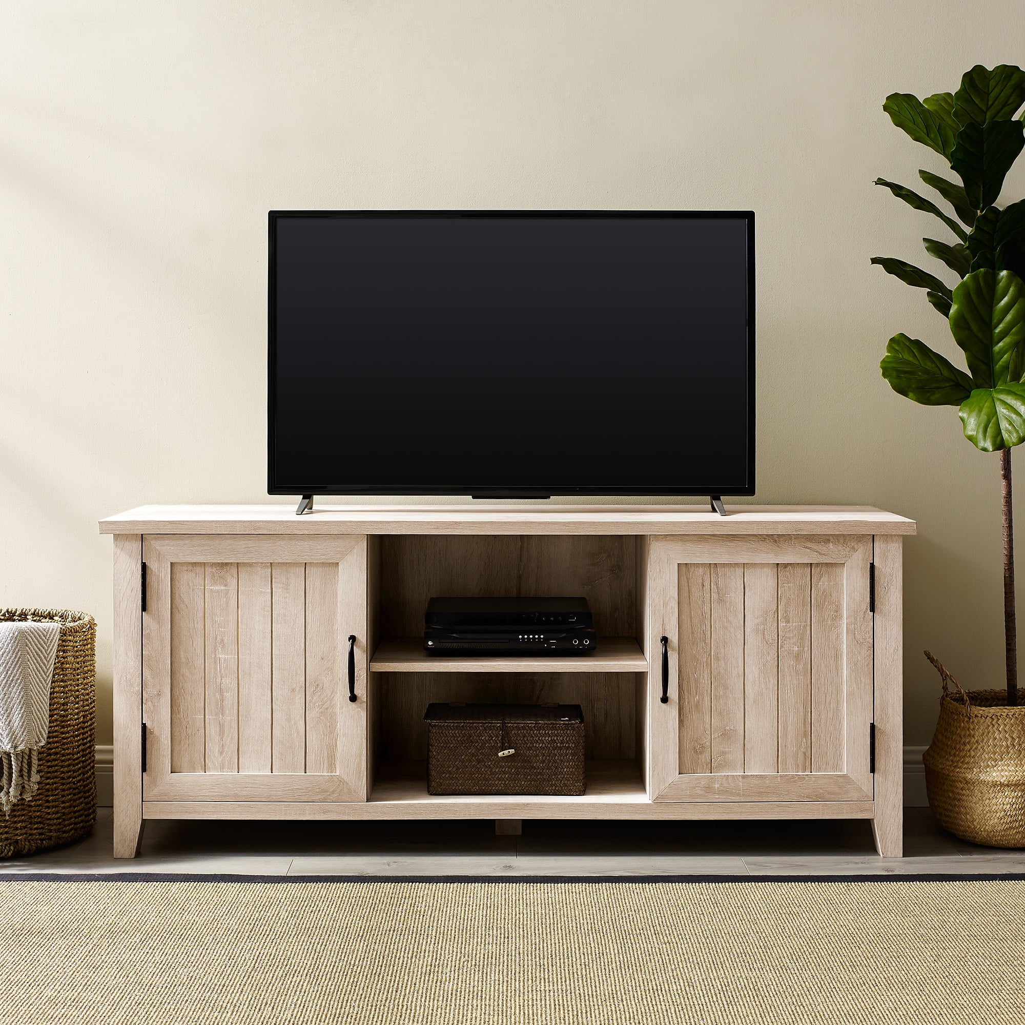 White oak wood tv stand online