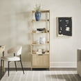 thumbnail image 1 of Walker Edison Transitional Narrow Bookshelf with Drawers, Coastal Oak, 1 of 18