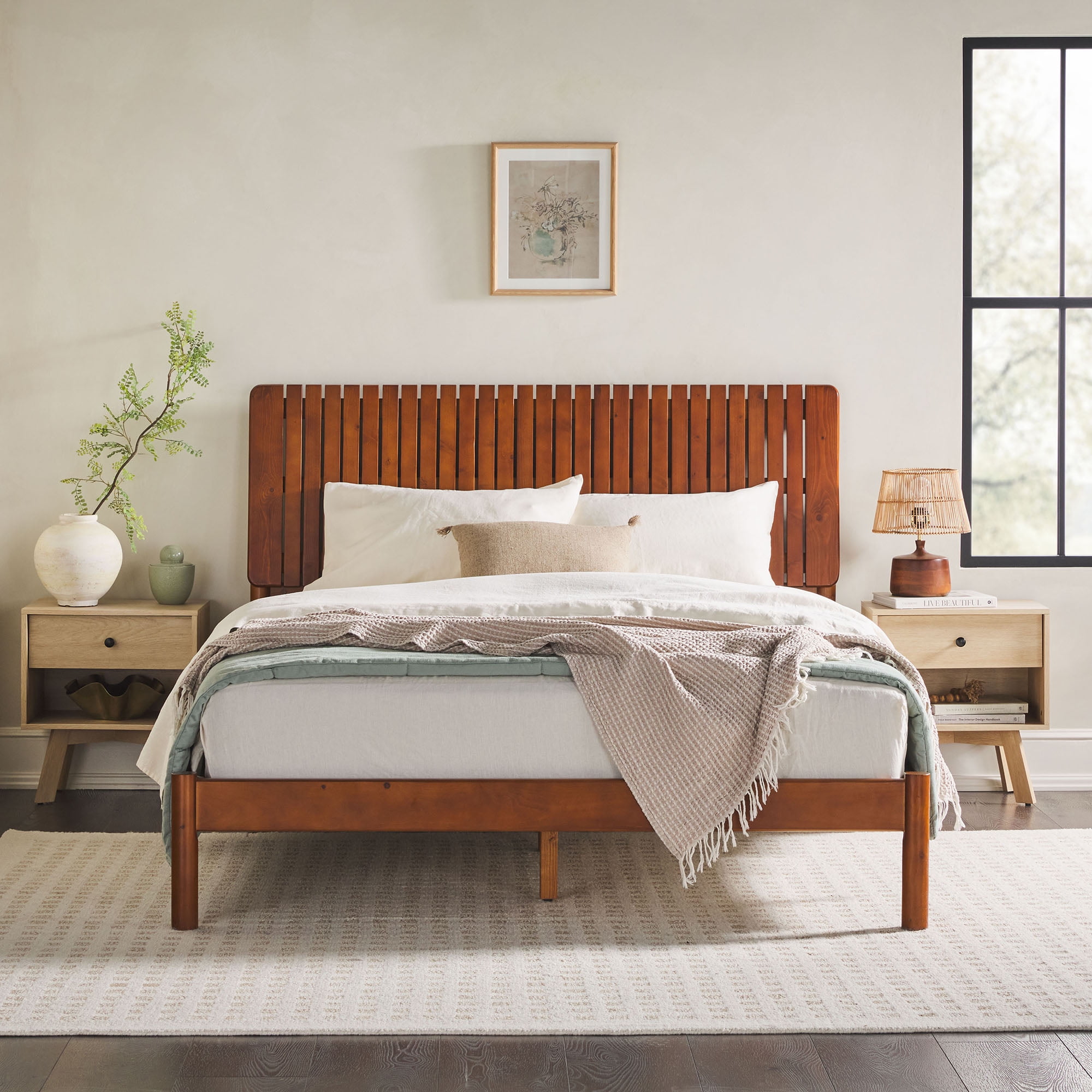 Walker Edison Transitional Solid Wood...