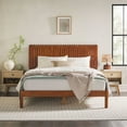 thumbnail image 1 of Walker Edison Transitional Solid Wood Platform Queen Bed, Dark Brown, 1 of 15