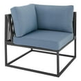 thumbnail image 1 of Walker Edison Trinidad Outdoor Modern Modular Metal Patio Corner Chair in Blue, 1 of 6
