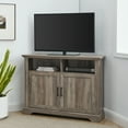 thumbnail image 1 of Walker Edison Two-Door Corner TV Stand for TVs up to 48", Grey Wash, 1 of 11