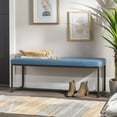 thumbnail image 1 of Walker Edison Upholstered Bench, Blue, 1 of 16