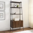 thumbnail image 1 of Walker Edison Urban Industrial 4-Shelf Ladder Bookcase, Dark Walnut, 1 of 10