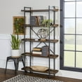 thumbnail image 1 of Woven Paths Urban Pipe Rustic Industrial Bookshelf, Dark Walnut, 1 of 15