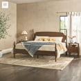thumbnail image 1 of Walker Edison Vivienne Easy Assembly 3-Piece Solid Wood Bedroom Set with King Bed Frame and Two 2-Drawer Nightstands - Dark Brown, 1 of 11
